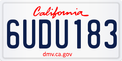 CA license plate 6UDU183