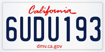 CA license plate 6UDU193