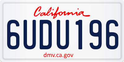 CA license plate 6UDU196