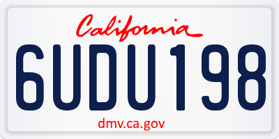 CA license plate 6UDU198