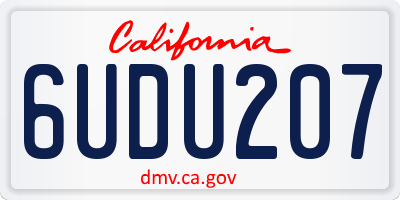 CA license plate 6UDU207