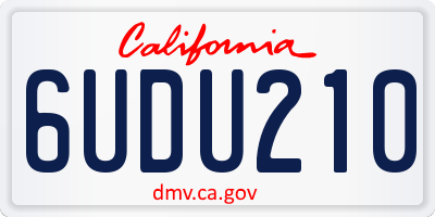 CA license plate 6UDU210