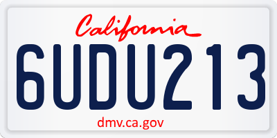 CA license plate 6UDU213