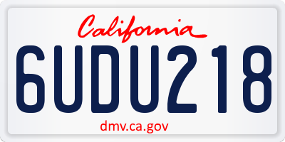 CA license plate 6UDU218