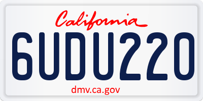 CA license plate 6UDU220