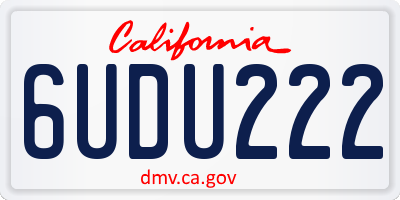 CA license plate 6UDU222