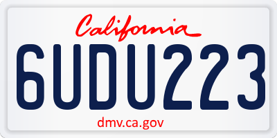 CA license plate 6UDU223