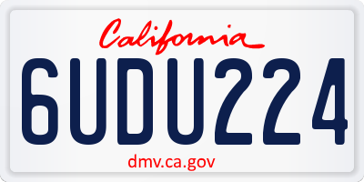 CA license plate 6UDU224