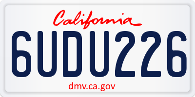 CA license plate 6UDU226