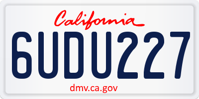 CA license plate 6UDU227