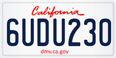 CA license plate 6UDU230