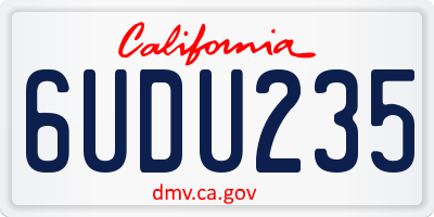 CA license plate 6UDU235