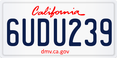 CA license plate 6UDU239