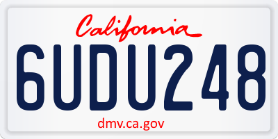 CA license plate 6UDU248
