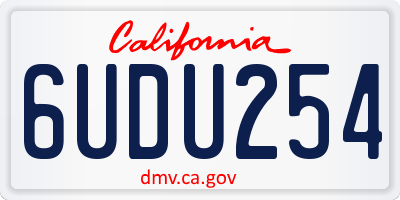 CA license plate 6UDU254