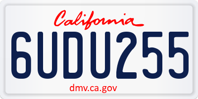 CA license plate 6UDU255