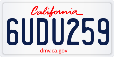 CA license plate 6UDU259