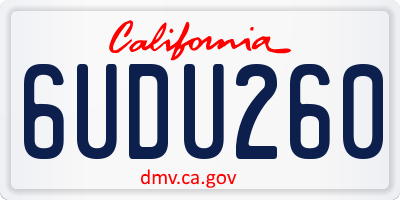 CA license plate 6UDU260