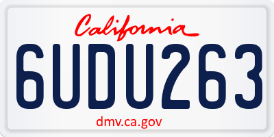 CA license plate 6UDU263