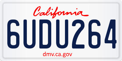 CA license plate 6UDU264
