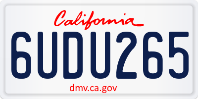 CA license plate 6UDU265