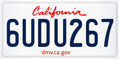 CA license plate 6UDU267