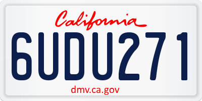 CA license plate 6UDU271