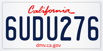 CA license plate 6UDU276