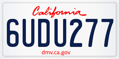 CA license plate 6UDU277