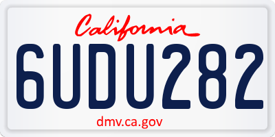 CA license plate 6UDU282