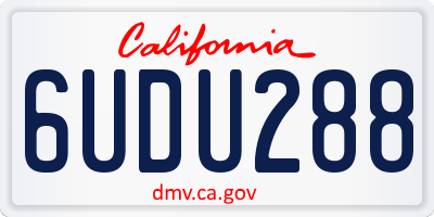 CA license plate 6UDU288