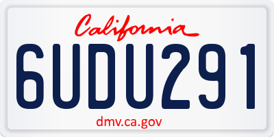 CA license plate 6UDU291