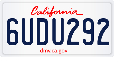 CA license plate 6UDU292