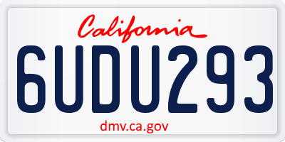 CA license plate 6UDU293
