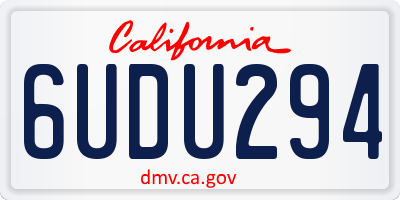 CA license plate 6UDU294