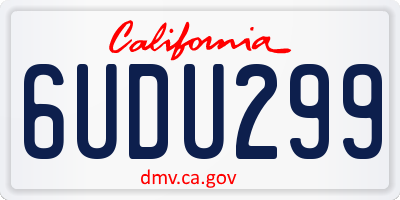 CA license plate 6UDU299