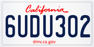 CA license plate 6UDU302