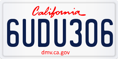 CA license plate 6UDU306