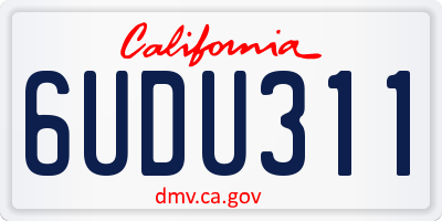 CA license plate 6UDU311