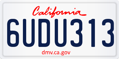 CA license plate 6UDU313