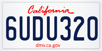 CA license plate 6UDU320