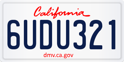 CA license plate 6UDU321