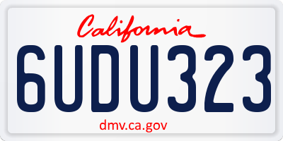 CA license plate 6UDU323