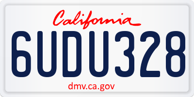 CA license plate 6UDU328