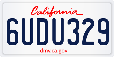 CA license plate 6UDU329