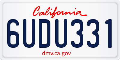 CA license plate 6UDU331
