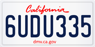 CA license plate 6UDU335