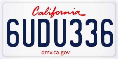 CA license plate 6UDU336