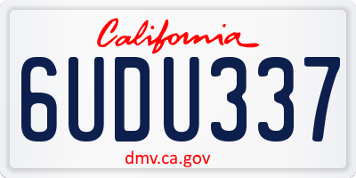 CA license plate 6UDU337
