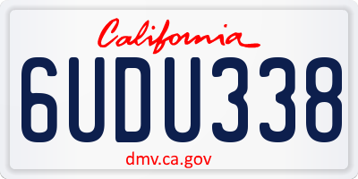 CA license plate 6UDU338